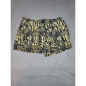 Vintage Ocean Pacific Board Shorts Mens Medium Black Aztec Geometric Lined Swim‎